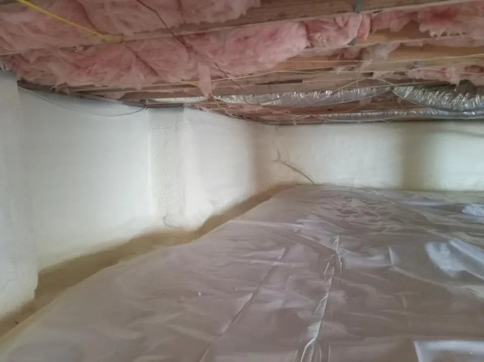 Crawl space encapsulation with closed-cell spray foam for Metal Roof Coating in Griffin